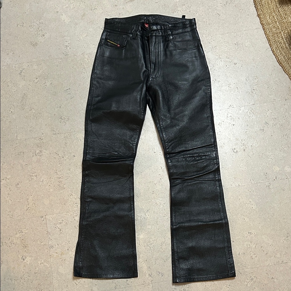 Diesel Black Leather Pants